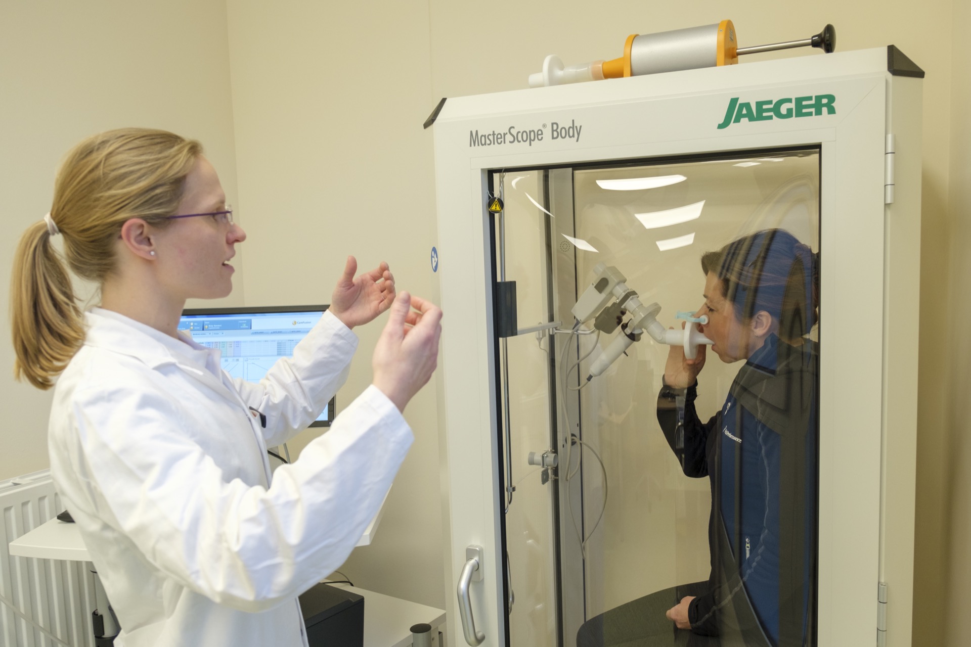 Test der Lungenfunktion bei pulmologischer Rehabilitation